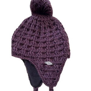 Empyre Winter Hat. Women’s Knit Beanie Soft Fleece Lined Cap with Pompom purple